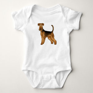 Airedale Terrier Cartoon Bingley Terrier Süßer Hun Baby Strampler