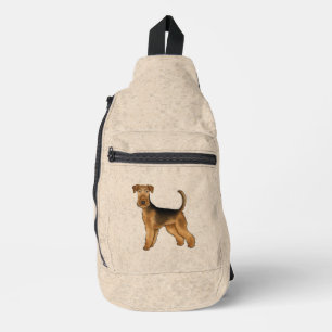 Airedale Terrier Cartoon Dog Bingley Terrier Dog Crossbody Bag