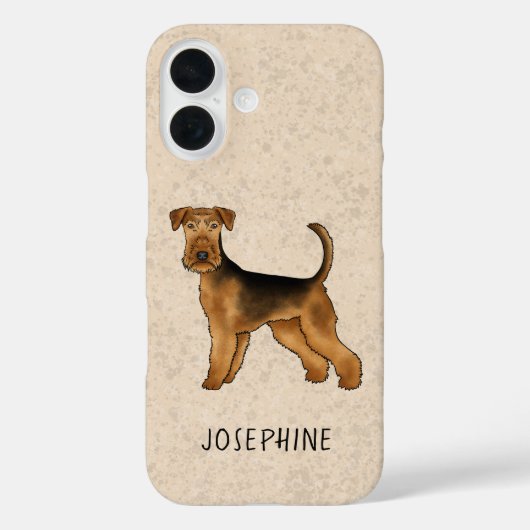 Airedale Terrier Cartoon Hund mit Individuelle Nam Case-Mate iPhone Hülle (Rückseite)