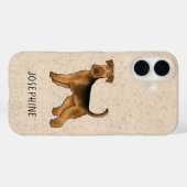 Airedale Terrier Cartoon Hund mit Individuelle Nam Case-Mate iPhone Hülle (Rückseite (Horizontal))
