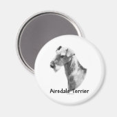 Airedale Terrier Charcoal Magnet (Vorderseite/Rückseite)