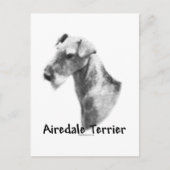 Airedale Terrier Charcoal Postkarte (Vorderseite)