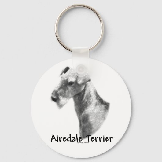 Airedale Terrier Charcoal Schlüsselanhänger (Vorderseite)
