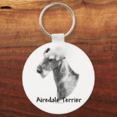Airedale Terrier Charcoal Schlüsselanhänger (Vorderseite)