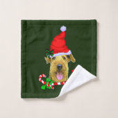 Airedale Terrier Christmas Badhandtuch Set (Waschlappen)