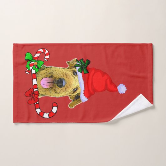 Airedale Terrier Christmas Badhandtuch Set (Handtuch)