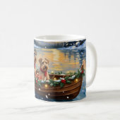 Airedale Terrier Christmas Boat Holiday Kaffeetasse (VorderseiteRechts)