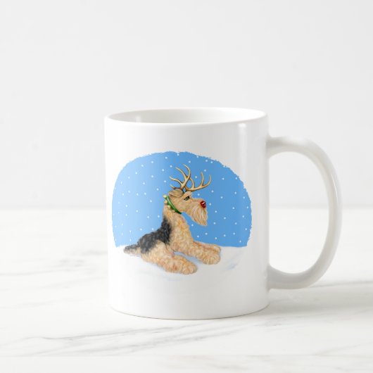 Airedale Terrier Christmas Dale Deer Kaffeetasse (Rechts)