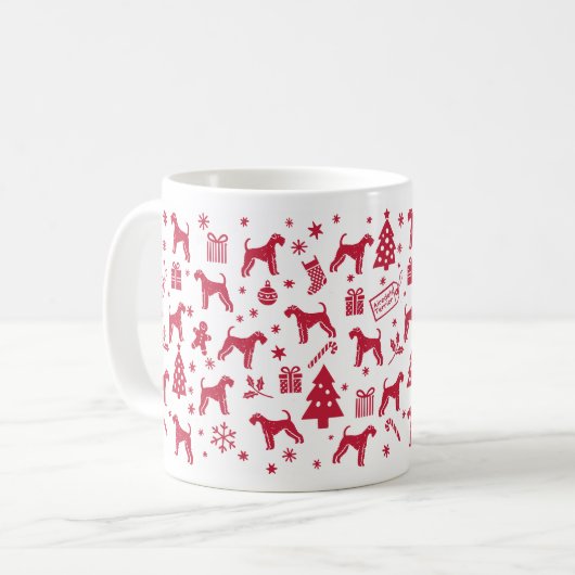 Airedale Terrier Christmas Design Kaffeetasse (Vorderseite Links)