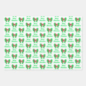 Airedale Terrier Christmas Dog & Green Bow Geschenkpapier Set (Vorderseite 3)
