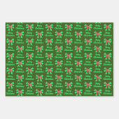 Airedale Terrier Christmas Dog & Green Bow Geschenkpapier Set (Vorderseite 2)