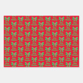 Airedale Terrier Christmas Dog & Green Bow Geschenkpapier Set (Vorderseite)