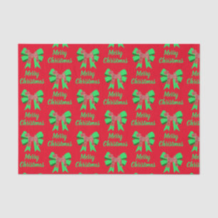 Airedale Terrier Christmas Dog & Green Bow Seidenpapier