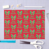 Airedale Terrier Christmas Dog & Green Bow Seidenpapier (Handwerk)