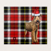 Airedale Terrier Christmas Dog mit Holiday Kariert (Außenseite Aufgefaltet)
