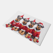 Airedale Terrier Christmas Dress Santa Hat Fußmatte (Schrägansicht)