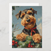 Airedale Terrier Christmas Feiertagskarte (Vorne/Hinten)