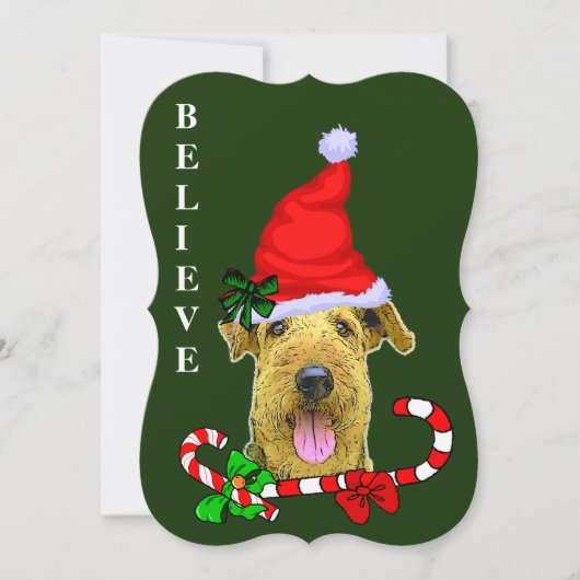 Airedale Terrier Christmas Feiertagskarte (Vorderseite)