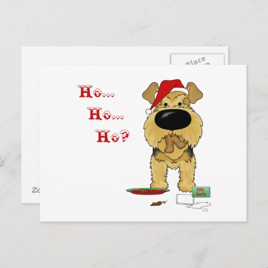 Airedale Terrier Christmas Feiertagspostkarte (Vorne/Hinten)