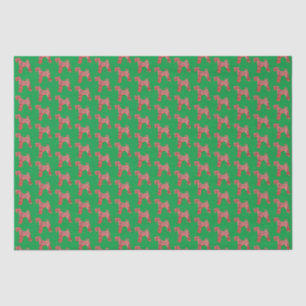 Airedale Terrier Christmas Hund Silhouette Green Seidenpapier