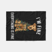 Airedale Terrier Christmas I'm Fine Everything Is Fleecedecke (Vorderseite (Horizontal))