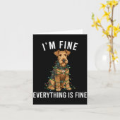 Airedale Terrier Christmas I'm Fine Everything Is Karte (Gelbe Blume)