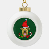 Airedale Terrier Christmas Keramik Kugel-Ornament (Vorderseite)