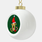Airedale Terrier Christmas Keramik Kugel-Ornament (Rechts)