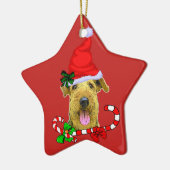 Airedale Terrier Christmas Keramik Ornament (Links)