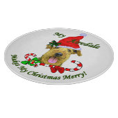 Airedale Terrier Christmas Merry Schneidebrett (Ecke)