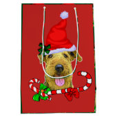 Airedale Terrier Christmas Mittlere Geschenktüte (Rückseite)