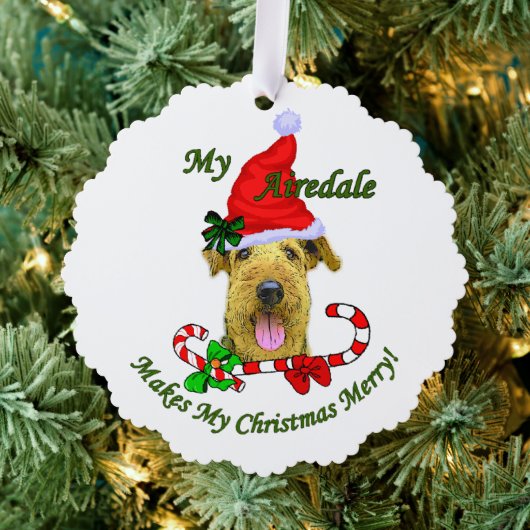 Airedale Terrier Christmas Ornament Karte (Insitu (Baum))