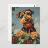 Airedale Terrier Christmas Postkarte (Vorne/Hinten)