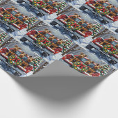 Airedale Terrier Christmas Red Truck Holiday Geschenkpapier (Ecke)