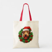 Airedale Terrier Christmas Wreath Tragetasche (Rückseite)