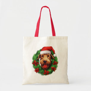 Airedale Terrier Christmas Wreath Tragetasche