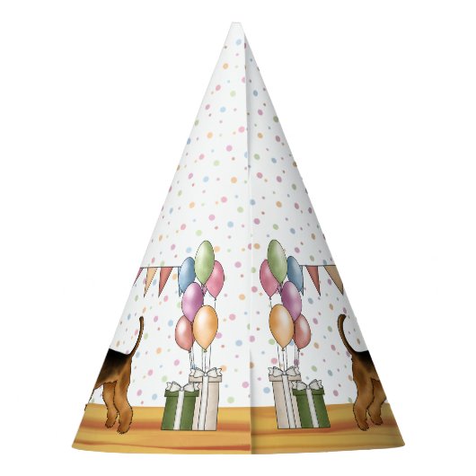 Airedale Terrier Colorful Pastel Happy Birthday Partyhütchen (Rückseite)