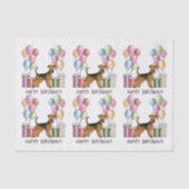 Airedale Terrier Colorful Pastel Happy Birthday Seidenpapier (Vorderseite)
