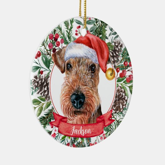 Airedale Terrier Custom Keramik Ornament (Rechts)
