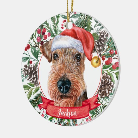 Airedale Terrier Custom Keramik Ornament (Links)