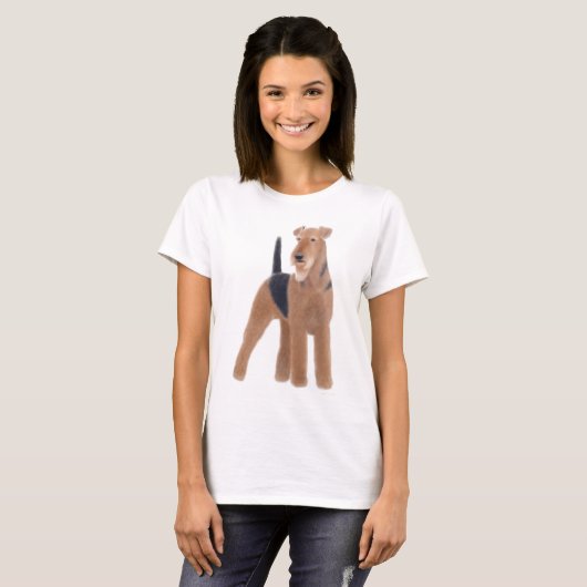 Airedale-Terrier-Damenbabydoll-Shirt T-Shirt (Vorne ganz)