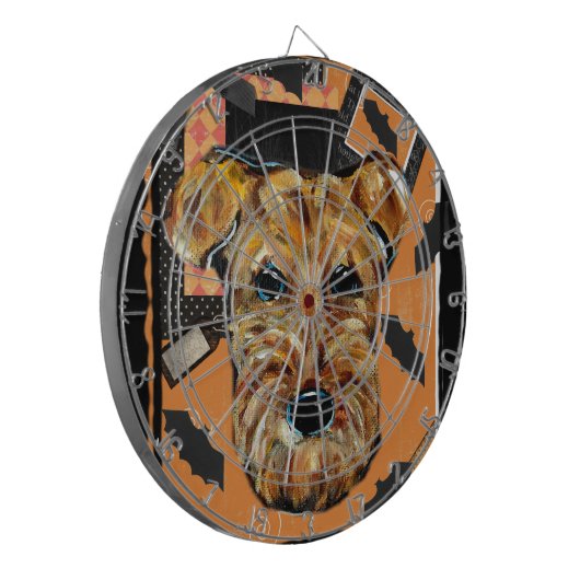 AIREDALE TERRIER DARTSCHEIBE (Vorderseite Links)