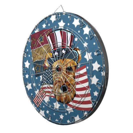 AIREDALE TERRIER DARTSCHEIBE (Vorderseite rechts)