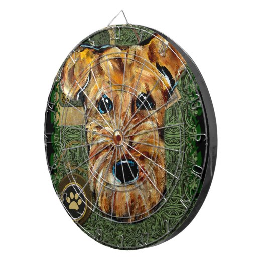 AIREDALE TERRIER DARTSCHEIBE (Vorderseite rechts)