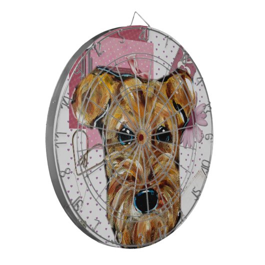 AIREDALE TERRIER DARTSCHEIBE (Vorderseite Links)