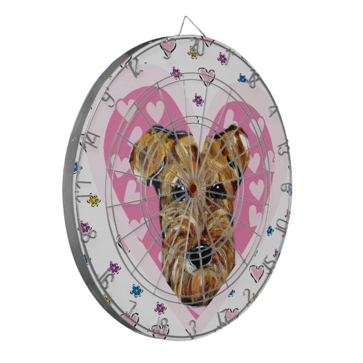 AIREDALE TERRIER DARTSCHEIBE (Vorderseite Links)