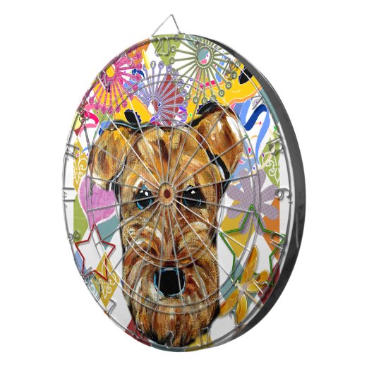 AIREDALE TERRIER DARTSCHEIBE (Vorderseite rechts)