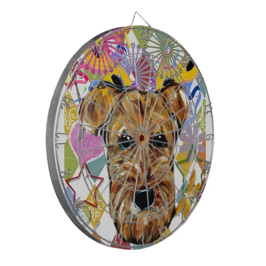 AIREDALE TERRIER DARTSCHEIBE (Vorderseite Links)