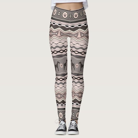 Airedale-Terrier-Digital-Kunst Leggings (Vorderseite)