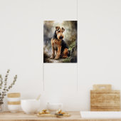 Airedale Terrier Dog Art Print Poster (Küche)